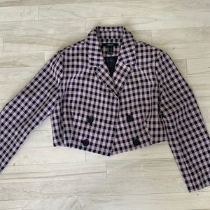 Pink Plaid Forever 21 cropped blazer